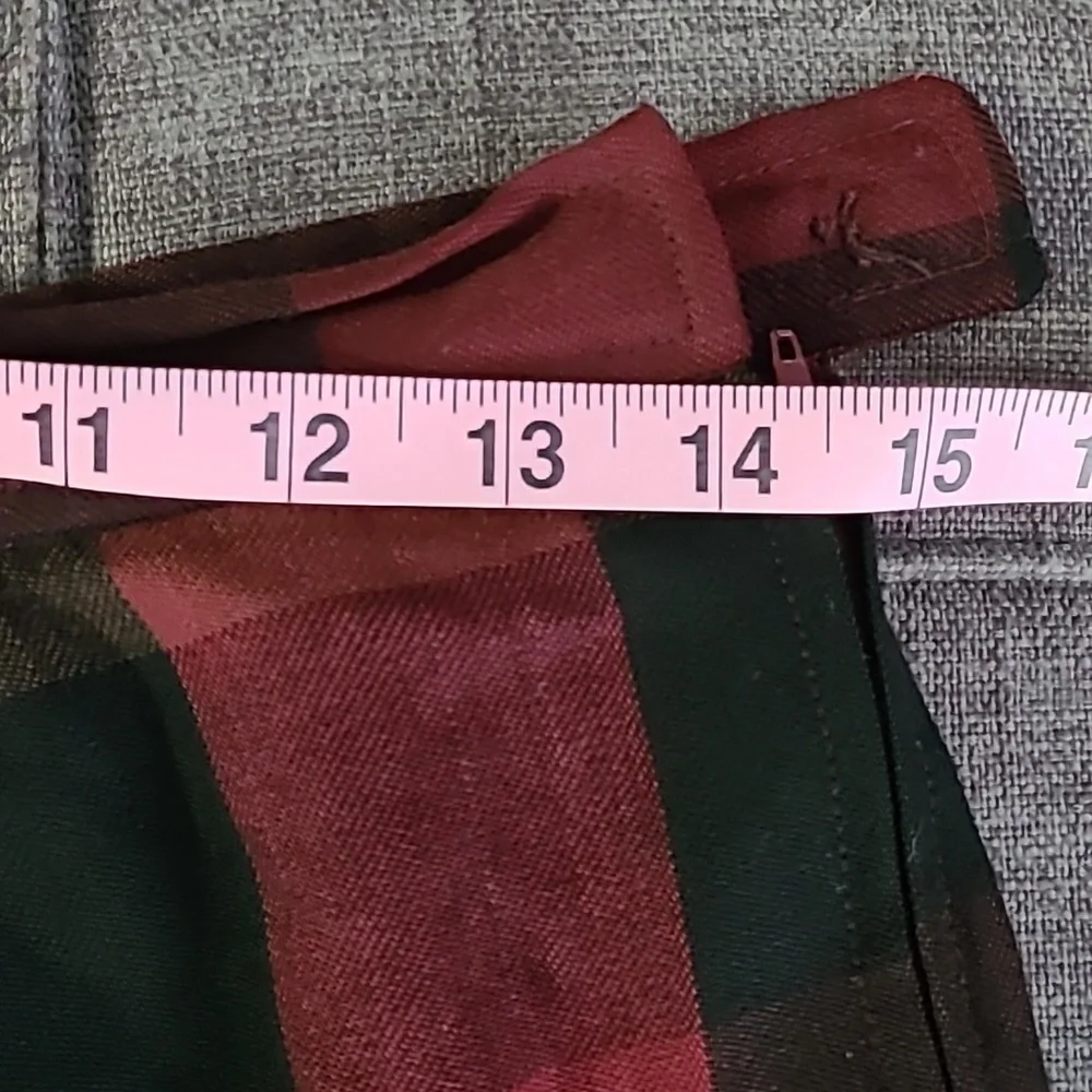 Vtg Wool Midi/Maxi Check Plaid Skirt Vintage Made in USA Austin Hill‎ Tiny Hole